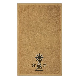 Black Windmill & Stars Tan Hand Towel Set of 2 16x26  VHC Brands - 1 of 4