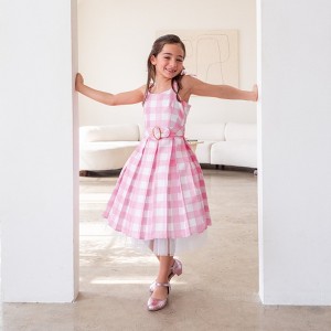 A Leading Role x Mattel Barbie Pink Gingham Premium Child Dress Up - Barbie The Movie - 1 of 4