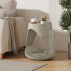 Vynxaria  Hollow Side Table ¨C Wood-Like Texture, Stable Round Design for Indoor & Outdoor Use, No Assembly - 2 of 4