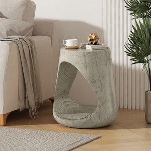 VYNXARIA Hollow Side Table, Wood-like texture, GREY Color - 1 of 4