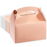 Blue Panda 24 Pack Rose Gold Gable Party Favor Boxes for Wedding, Birthday Party, Baby Shower, Small Boxes for Gifts, Treats, 6 x 3.5 x 3.5 In