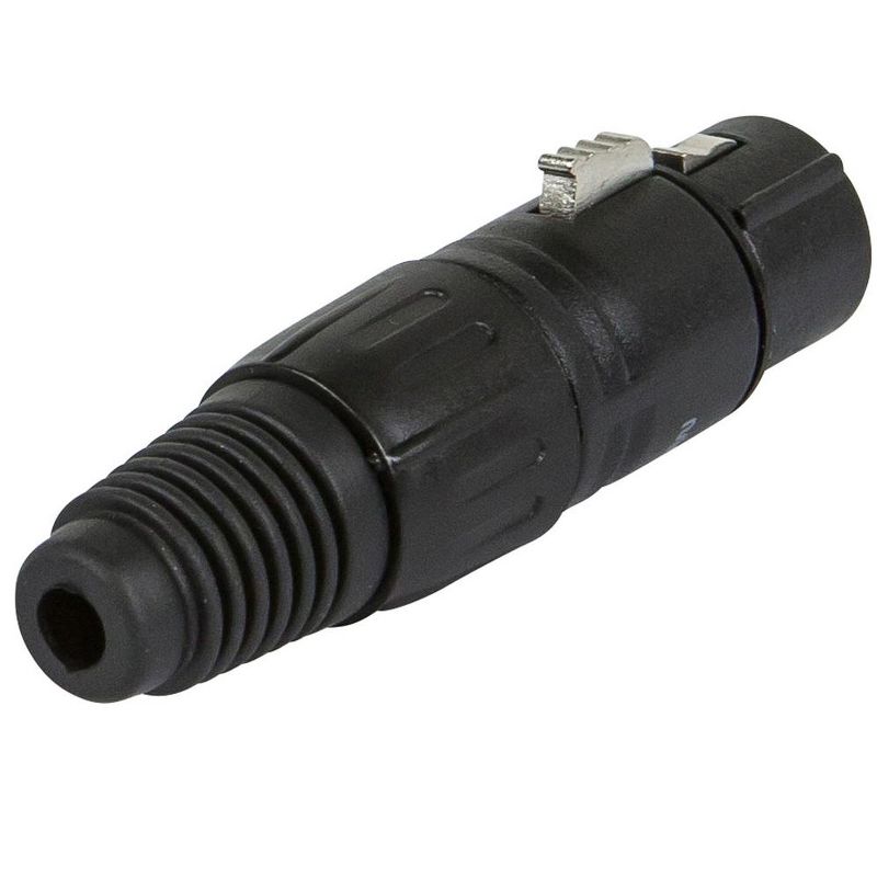 Monoprice 5-Pin Female DMX Connector - Black | Anodized Aluminum With A Plastic Cap, Rubber Strain Relief Boot, And Lock Release Button., 2 of 3
