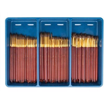Royal & Langnickel Waterproof Sable Easy Grip Acrylic Handle Brush Super Value Pack, Assorted Size, Red, Set of 120