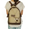 Slickblue Funny Life Fabric Art School Backpack, Colorful Character Design, Daypack, Cute, Maroon, 14" x 15" x 5.5" - 3 of 4