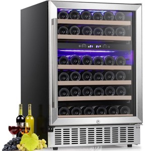 R.W.FLAME 24" Beverage Fridge , Under-Counter Bottle and Drink Refrigerator, Built-In or Freestanding , Digital Temperature Control - 1 of 4