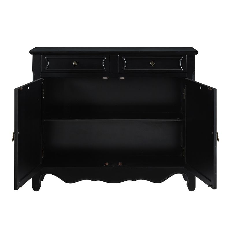 41&#34; Leith Traditional Wood Console 2 Door Storage Black - Powell, 4 of 15