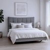 HomeRoots Gray Tufted Upholstered Full Bed Frame With LED Lighting And USB - 2 of 4