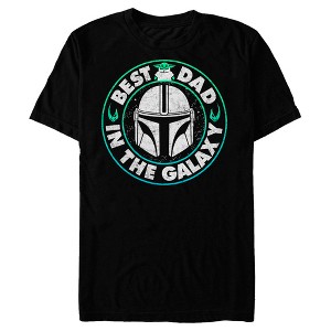 Men's Star Wars: The Mandalorian Grogu and Din Djarin Best Dad in the Galaxy T-Shirt - 1 of 4