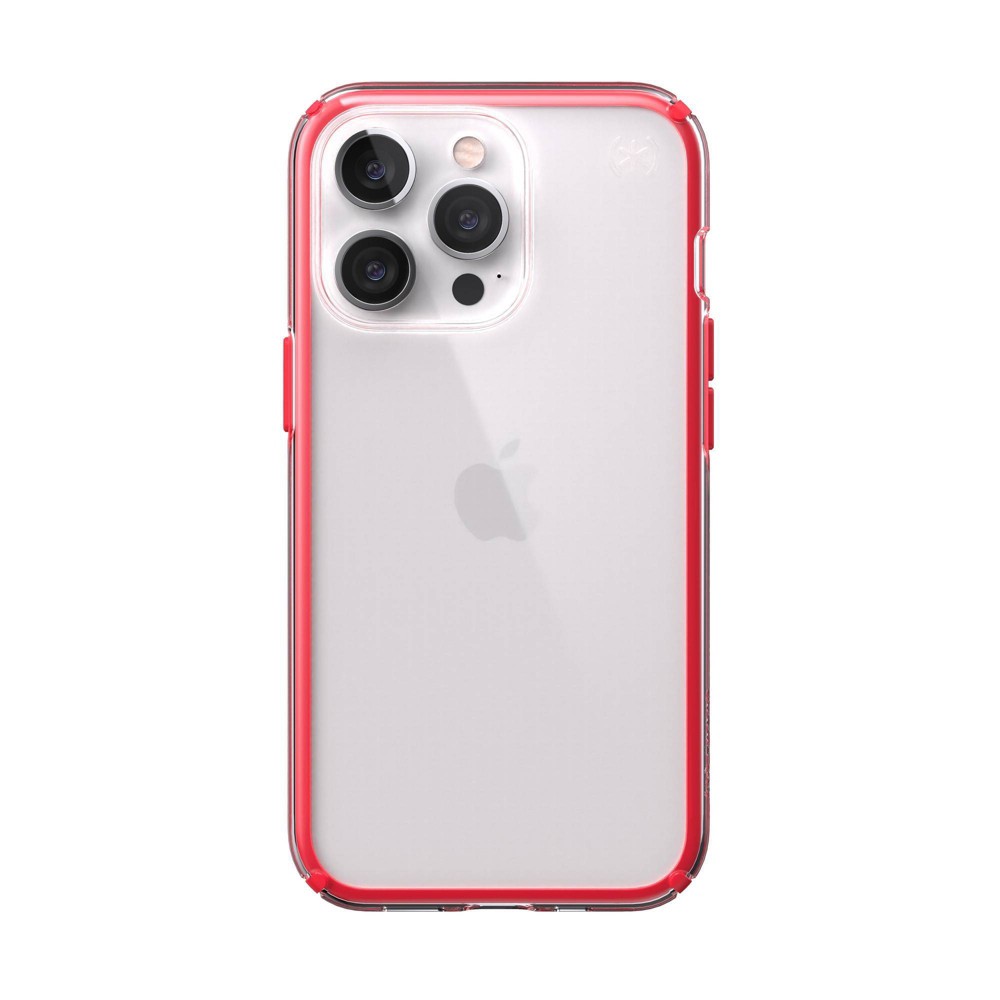 Speck iPhone 13 Pro Presidio Perfect Clear Case - Red Geometry: TPU Solid Pattern