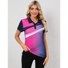 Womens Polo Shirts Short Sleeve Summer Printed Tops  Lightweight Athletic Golf Tennis Shirts - 2 of 4