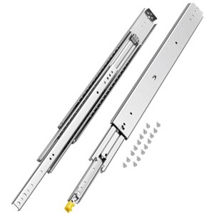 VEVOR Set of 2 Drawer Rails, Full Extension, Available in Various Sizes from 16 to 60 inches, 500 lbs Weight Limit, Lockable, Ball Bearing, Silver - 1 of 4