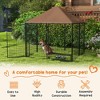 Skyzone Outdoor Pet Playpen with Canopy, Rotating Bowls & Steel Wire Walls - Spacious 4.6'x4.6'x5' - 4 of 4