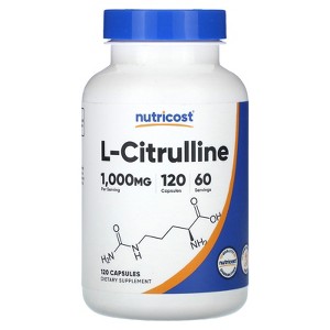 Nutricost L-Citrulline, 1,000 mg, 120 Capsules (500 mg per Capsule) - 1 of 2