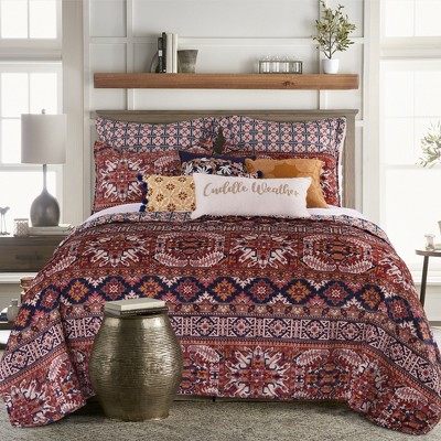 Madera Velvet Quilt - Arte Boema by Levtex Home