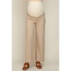 Pinkblush Beige Wide Leg Raw Hem Maternity Jeans - 2 of 4