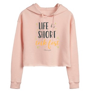 Women's - Gilmore Girls - Life Is Short Talk Fast Cropped Graphic Hoodie - 1 of 2