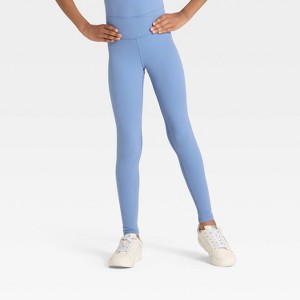 Girls' Everyday Soft Crossover Waistband Leggings - All In Motion™ - 1 of 3