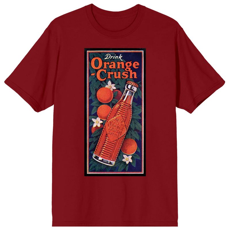 Orange Crush Drink Orange Crush Soda Bottle Men's Cardinal Red T-shirt, 1 of 3