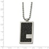 Black Bow Jewelry Men's Steel and Textured Textured Dog tag Necklace with Diamonds - 2 of 4