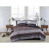 London Fog Warren Striped Shower Curtain Black/Gray : Microfiber, Machine Washable, Non-Slip Backing - 4 of 4