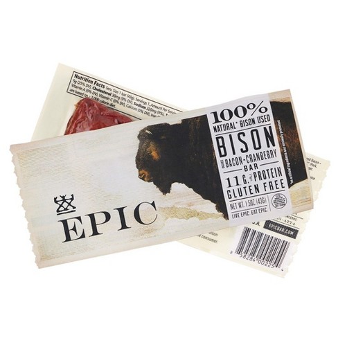 EPIC Uncured Bacon Protein Bars, Paleo Friendly, 12 ct, 1.5 oz Bars