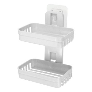 Unique Bargains Plastic Soap Dish Keep Soap Dry Soap Cleaning Storage Drill Free Soap Holder for Home Bathroom Kitchen 1 Pc - 1 of 4