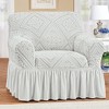 Collections Etc Ruffled Stretch Furniture Cover - 2 of 3