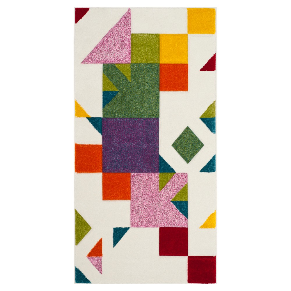 2'7inx5' Audrina Loomed Rug Ivory/Rose - Safavieh