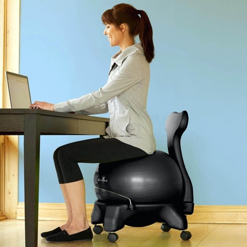 Gaiam Classic Gym Yoga Exercise Fitness Balance Ball Office Desk Chair Black Target