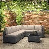 7-Piece Outdoor Wicker Sectional Set - Includes sofa & coffee table with cushions for patio, garden, balcony & porch - 2 of 4