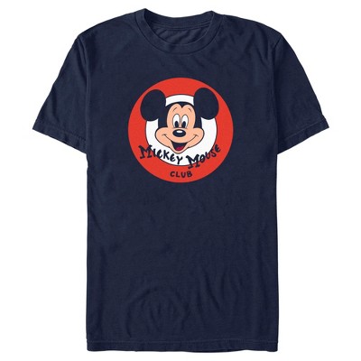 Men's Disney Mickey Mouse Club Mickey Face Logo T-Shirt - Navy Blue - 2X  Large