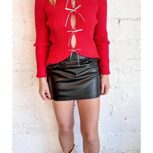 Women's Pamela Bow Mini Skirt - Blue Blush - 1 of 2