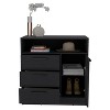 CAVINAS 3-Drawer Dresser with 1 Cabinet and 1 Shelf,Modern Storage Dresser with Wood Finish,Door Cabinet for Bedroon and Entryway,Black - 4 of 4
