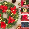 24" Pre-Lit Artificial Christmas Wreath, Frosted Pine Cone & Berry Decor for Front Door - 4 of 4