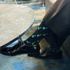 Teal and Black Guitar Patterned Socks from the Sock Panda (Men's Sizes Adult Large) - 2 of 4