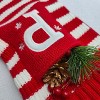 Aoibox Knit Monogram Christmas Stocking 1 Piece Red White Striped 7.87 in Opening 18 in Length Personalized Embroidered Letter M - 2 of 4