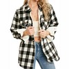 Women's Cristal Plaid faux-shearling Lined Shacket - BluIvy - 3 of 4
