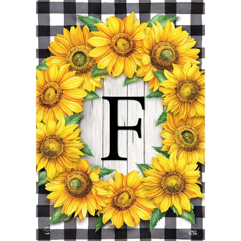 Briarwood Lane Sunflowers Monogram F Garden Flag 18" x 12.5" - image 1 of 4