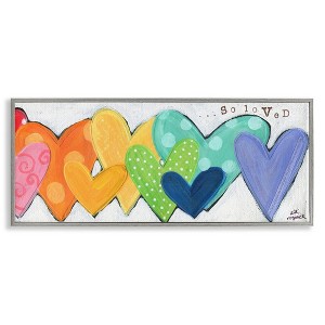 Stupell Industries Patterned Hearts So Loved Framed Giclee Art - 1 of 4