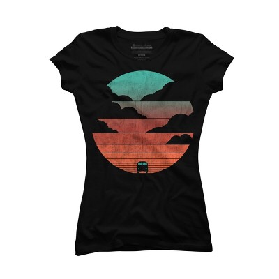 Junior's Design By Humans Driving into the sunset By radiomode T-Shirt