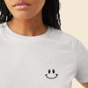 Dalix Smile Face Embroidered Soft Cotton Short Sleeve T Shirt Womens - 4 of 4