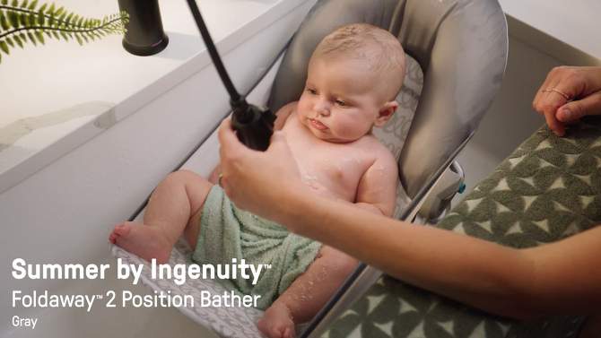 Summer by Ingenuity Foldaway 2 Position Baby Bather, 2 of 13, play video