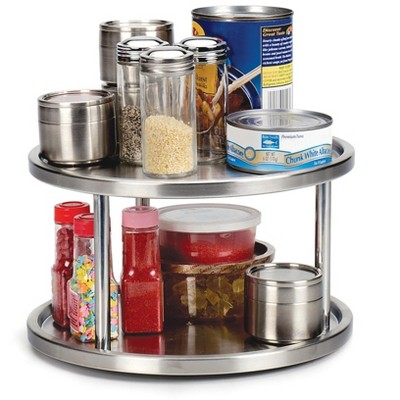Stainless Steel 2-Tier Revolving Kitchen Organizer
