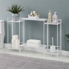 Breighton Home 32.75" Xtra Storage 2 Tier Tall Folding Metal Shelves with Set of 2 Extension Shelves in White - 2 of 4