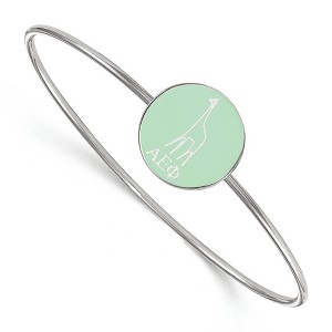 Black Bow Jewelry Sterling Silver Alpha Epsilon Phi Greek Life Bangle Bracelet 7 Inch - 1 of 3