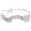 vidaXL 7 Piece Patio Sofa Set with Cushions Black Poly Rattan - Black and Blue Without Table - 4 of 4