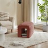 COWLOWN Corduroy Storage Bench Ottoman, Multi-Functional Cat Hideout, Entryway Seat & Pet Nest with Arch Design - 3 of 4