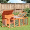 vidaXL Rabbit Hutch House/Bunny Cage - Brown Solid Pine, 57"x48"x27", Multi-Level Outdoor Enclosure with Pull-Out Tray & Wire Mesh - 2 of 4