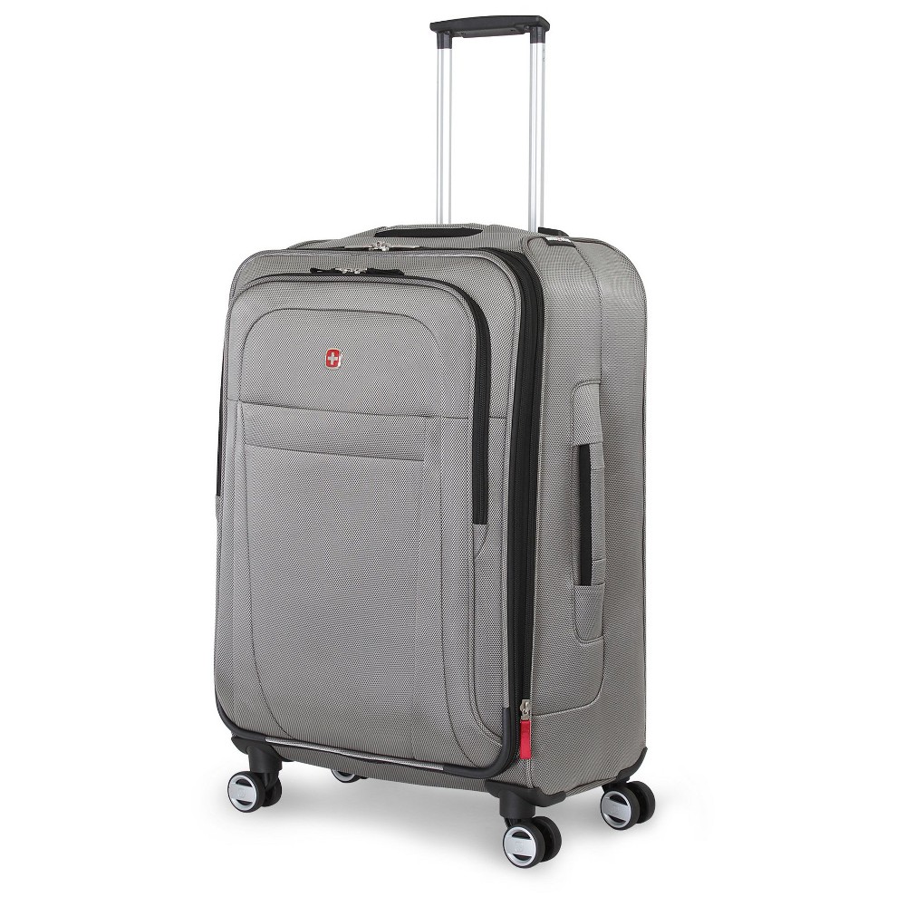 Photos - Luggage Swiss Gear SWISSGEAR Zurich Softside Medium Checked Spinner Suitcase - Pewter 