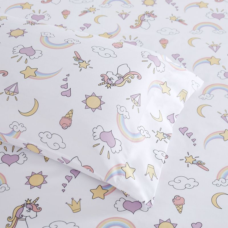 Magical Unicorns Microfiber Kids' Sheet Set By Sweet Home Collection™, 5 of 6